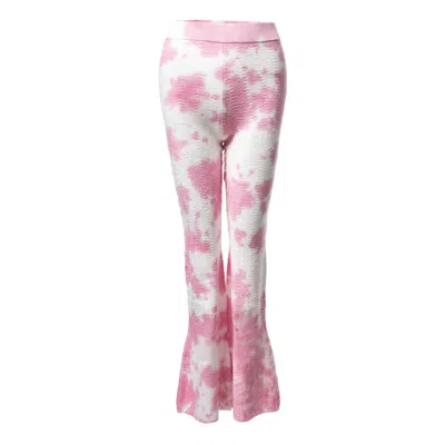 Fully Fashioning Women's Pink / Purple  Zilla Floating Stitch Trouser Pants - Pink Tie Dye In Pink/purple