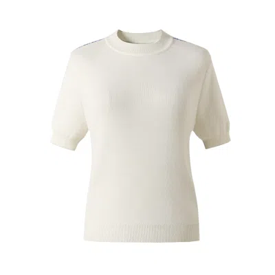 Fully Fashioning Women's White / Blue / Pink Cyla Pullover In White/blue/pink