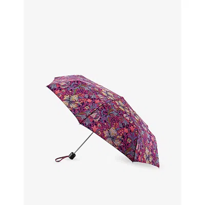 Fulton Womens Golden Lily Pink  X Morris & Co. Minilite Umbrella In Burgundy