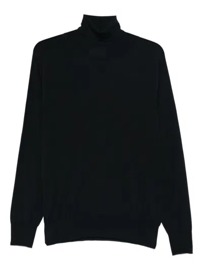 FUMAGALLI NAVY BLUE TURTLENECK SWEATER FUMAGALLI