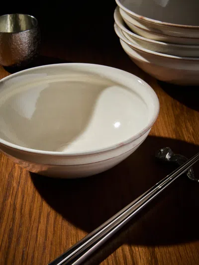 Fuminari Araga Kohiki Ceramic Shallow Bowls - 6in/15cm (set Of 4)