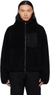 Fumito Ganryu Black 2way Boa Fleece Jacket In Black