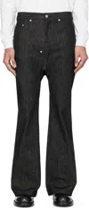 Fumito Ganryu Black 5p Flare Sarouel Jeans In Black