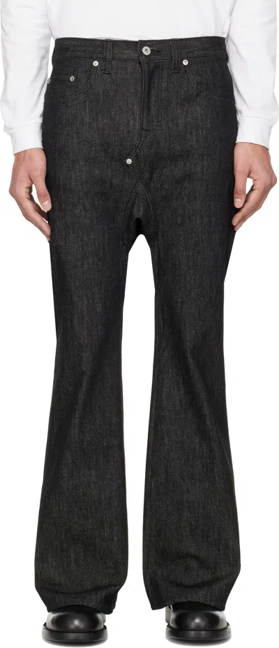 Fumito Ganryu Black 5p Flare Sarouel Jeans