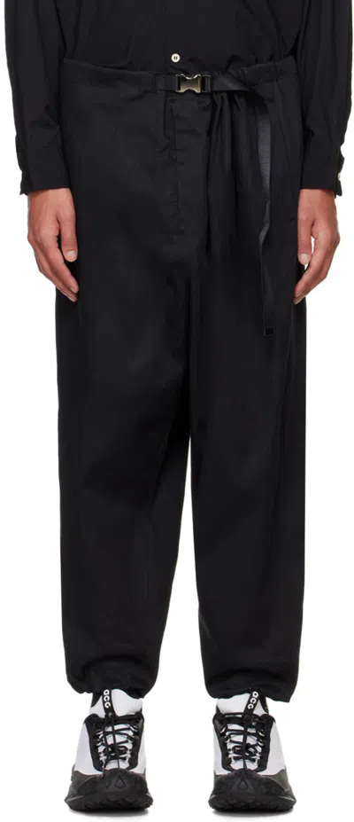 Fumito Ganryu Black Airy Jeans In Jet Black