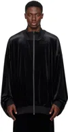 Fumito Ganryu Black Gathered Track Jacket In Black