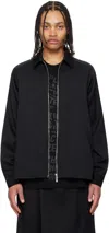 Fumito Ganryu Black Ventilation Wool Jacket In Black