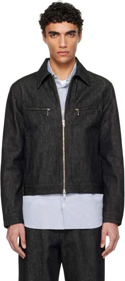 Fumito Ganryu Black Work Riders Denim Jacket