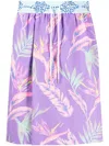Fumito Ganryu Botanical-print Drawstring Shorts In Violett
