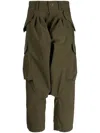 Fumito Ganryu Drop-crotch Cargo Trousers In Green