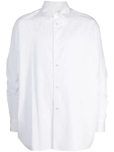 Fumito Ganryu Long-sleeve Cotton Shirt In White