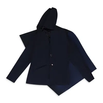 Fumito Ganryu Navy Draped Blazer In Blue