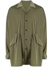 Fumito Ganryu Notched-lapels Press-stud Fastening Jacket In Green