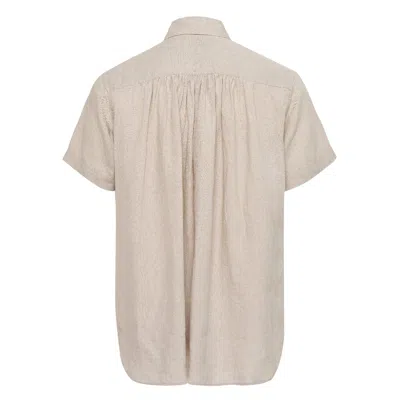 Fumito Ganryu Pattern Patchwork Linen Shirt In Neutral