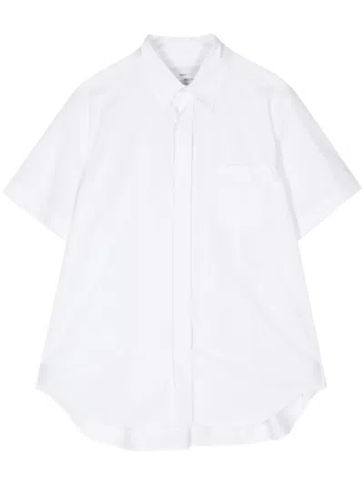 Fumito Ganryu Pleated Cotton-blend Shirt In White