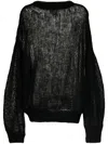 Fumito Ganryu Semi-sheer Mohair-blend Jumper In Black