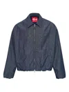 Fumito Ganryu Shambray Airy Bomber Jacket In Blue