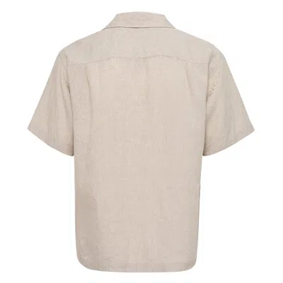 Fumito Ganryu Side Vents Collar Linen Shirt In Neutral