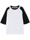 Fumito Ganryu Two-tone Cotton T-shirt In White