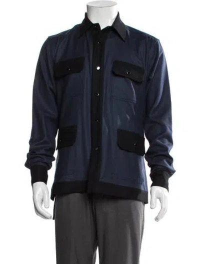 Pre-owned Fumito Ganryu Wool Utility Jacket In Blue