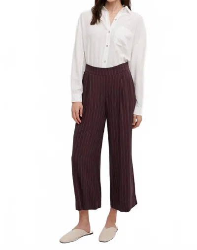Fun 2 Fun Go With The Flow Striped Pant In Choco/white In Multi
