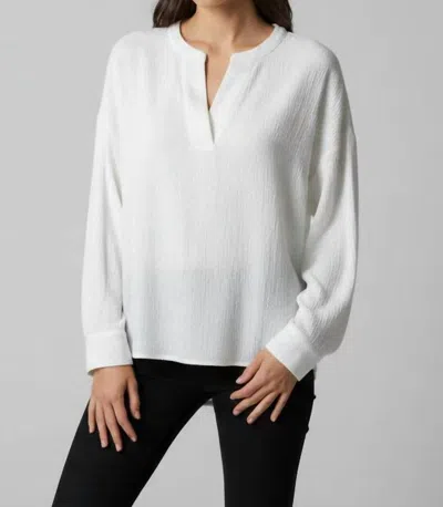 Fun 2 Fun Ireland Textured Long Sleeve Top In Ivory Airflow In Multi