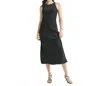 Fun 2 Fun Satin Maxi Dress In Black In Animal Print