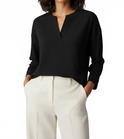 Fun 2 Fun Textured Long Sleeve Top In Black Airflow