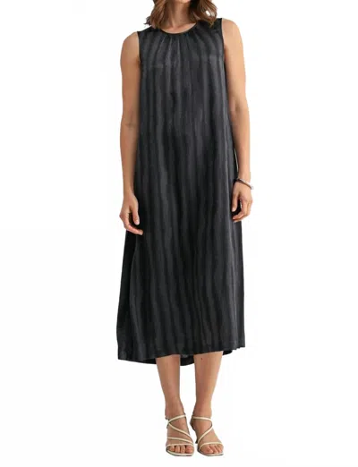 Fun 2 Fun Textured Satin Sleeveless Dress In Black