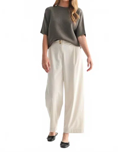 Fun 2 Fun Wide Leg Corduroy Pant In Cream In Multi