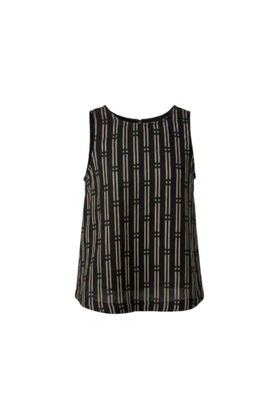 Fun 2 Fun Women's Printed Tank With Back Details In Blue