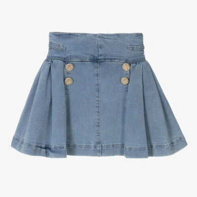 Fun & Fun Kids' Girls Blue Denim Buttons Skirt