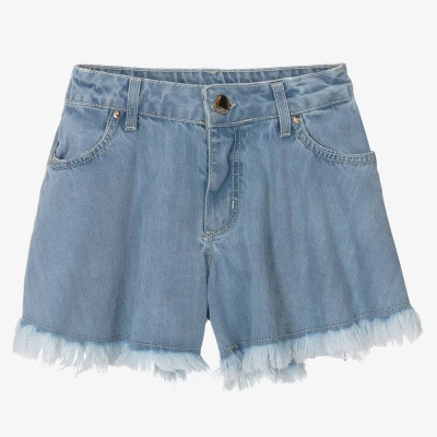 Fun & Fun Kids' Girls Blue Frayed Denim Shorts