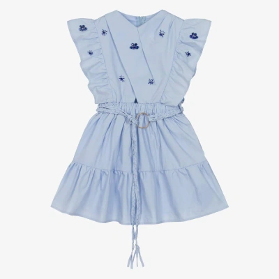 Fun & Fun Kids' Girls Blue Jewelled Poplin Dress