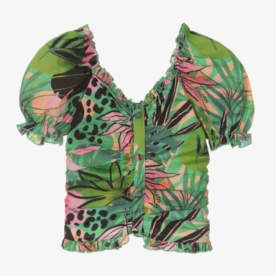 Fun & Fun Kids' Girls Green Cotton Blouse