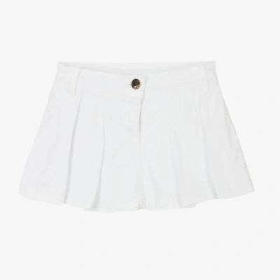 Fun & Fun Kids' Girls White Pleated Denim Skort