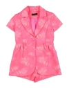 Fun & Fun Toddler Girl Playsuit Fuchsia Size 4 Polyester, Elastane In Pink
