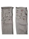 Fun Flamingo Embellished Mesh Socks In Gray