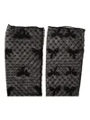 Fun Flamingo Rebekka Bow-lace Sheer Socks In Black