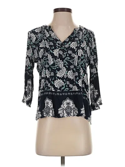 Pre-owned Fun2fun 3/4 Sleeve Blouse In Black