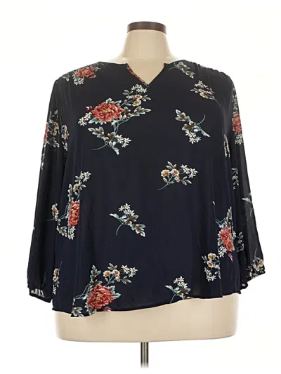 Pre-owned Fun2fun 3/4 Sleeve Blouse In Black