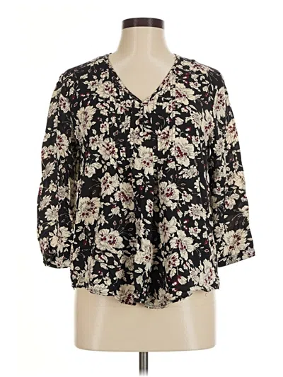Pre-owned Fun2fun 3/4 Sleeve Blouse In Black