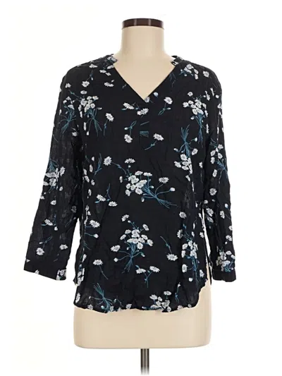 Pre-owned Fun2fun 3/4 Sleeve Blouse In Black