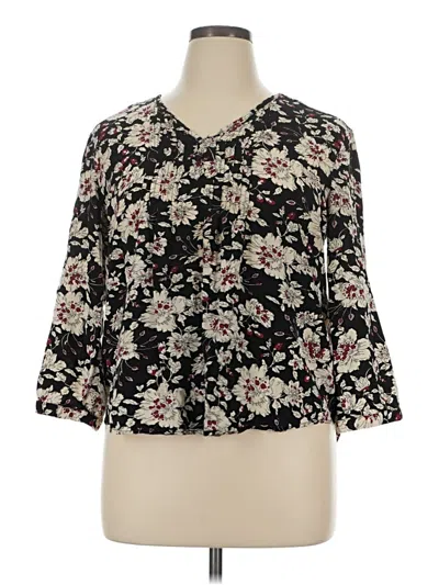 Pre-owned Fun2fun 3/4 Sleeve Blouse In Black