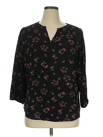 Pre-owned Fun2fun 3/4 Sleeve Blouse In Black