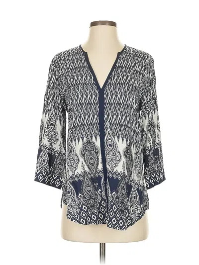 Pre-owned Fun2fun 3/4 Sleeve Blouse In Blue