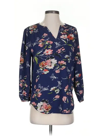 Pre-owned Fun2fun 3/4 Sleeve Blouse In Blue