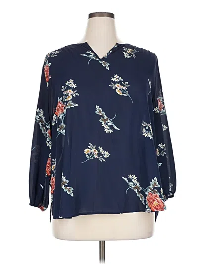 Pre-owned Fun2fun 3/4 Sleeve Blouse In Blue