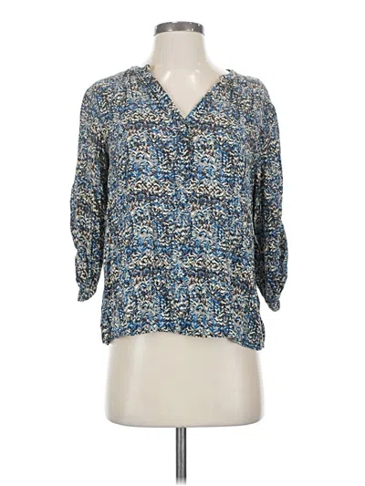 Pre-owned Fun2fun 3/4 Sleeve Blouse In Blue