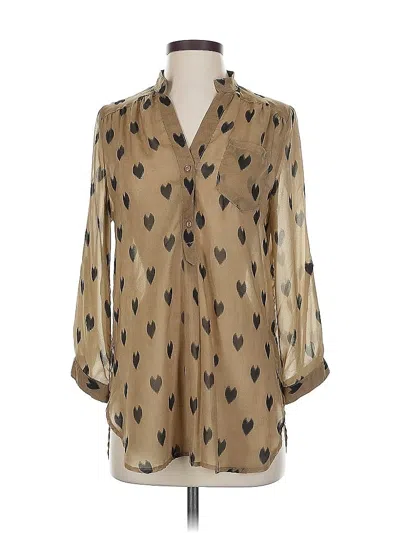 Pre-owned Fun2fun 3/4 Sleeve Blouse In Brown
